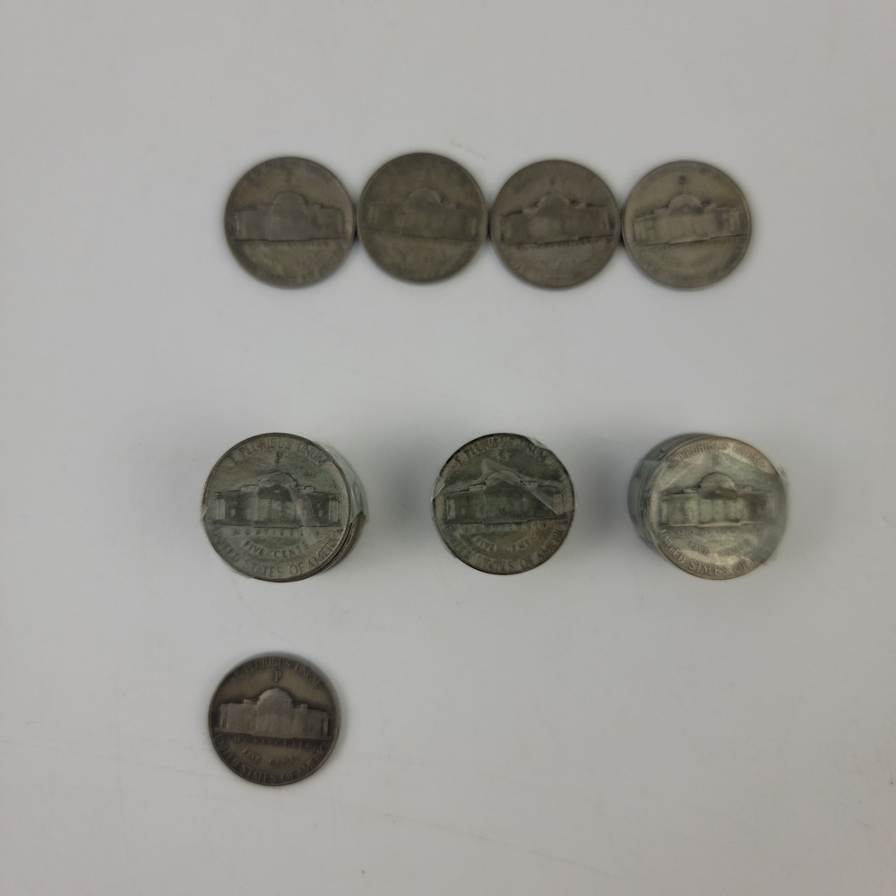 Lot of 27 US Silver War Nickels 1942-1944 P & S Mint Marks 35% Silver Coins